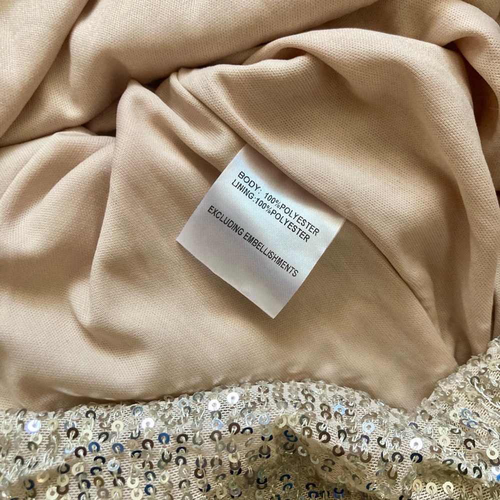 NWT Hello Molly “Frequent the Club” beige sequin mini dress in size large - Picture 4 of 6